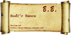 Boér Bence névjegykártya